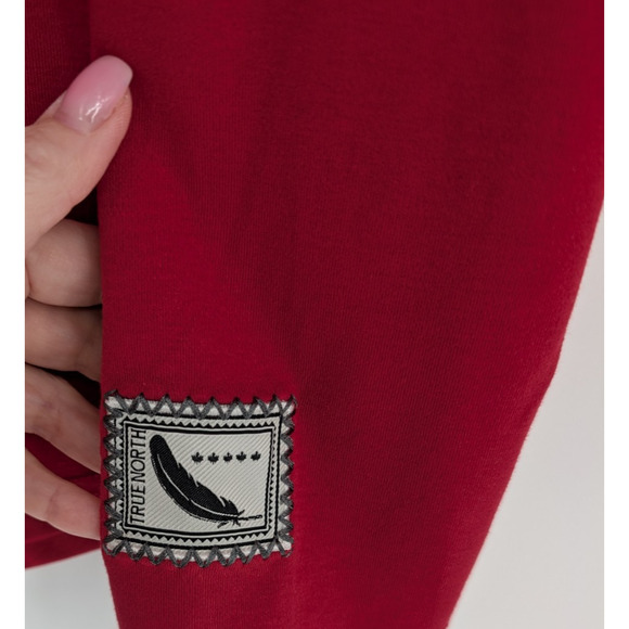 Mens Red Vintage Collection Canada Graphic Patch Spell Out Long Sleeve Tee XL - Picture 4 of 11